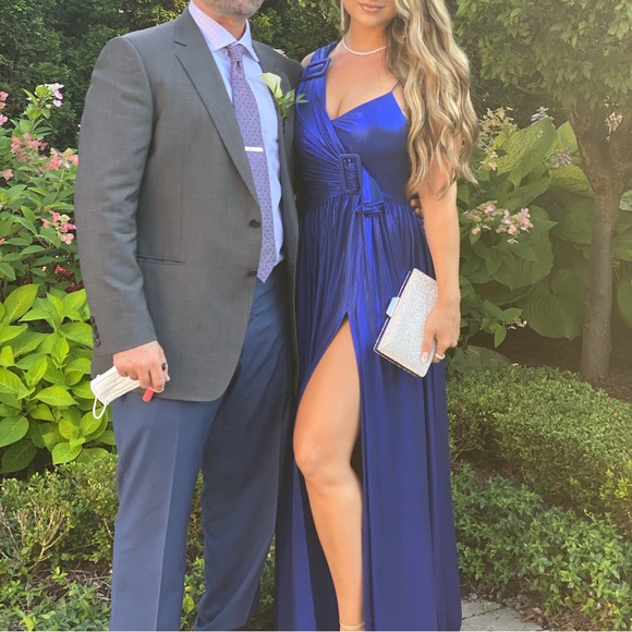 Retrofete "Natalie"Royal Blue metallic Gown - Picture 14 of 14